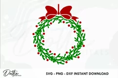 Christmas Wreath Starbucks Hot Cup Wrap SVG Xmas PNG DXF 16o Product Image 2
