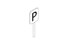 Parking sign icon, isometric 3d style Product Image 1