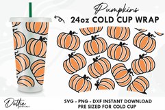 Autumnal Fall Pumpkins Full Wrap SVG | 24oz Cold Cup Product Image 1