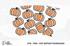 Autumnal Fall Pumpkins Full Wrap SVG | 24oz Cold Cup Product Image 3