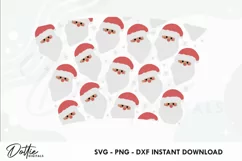 Santa Claus Faces No Hole Starbucks Wrap SVG | 24oz Cold Cup Product Image 2