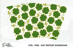 Lightning Shamrocks No Gap Starbucks Wrap SVG 24oz Cold Cup Product Image 2