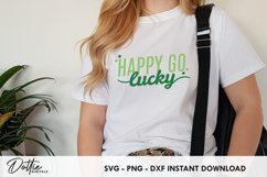 Happy Go Lucky St Patrick&#039;s Day - SVG DXF PNG - craft file Product Image 2