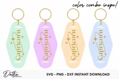 Capricorn Zodiac Star Sign Motel Keychain - SVG DXF PNG Product Image 2