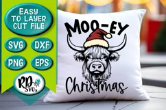 Moo-ey Christmas - A Farmhouse Cow Christmas Cricut Cut File Product Image 1