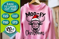 Moo-ey Christmas - A Farmhouse Cow Christmas Cricut Cut File Product Image 3