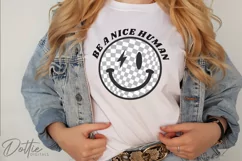 Be A Nice Human - SVG DXF PNG - Smiley Face Product Image 2