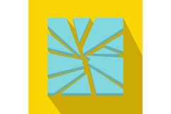 Broken glass icon, flat style Product Image 1