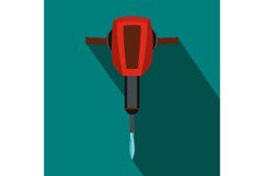 Pneumatic plugger hammer icon, flat style Product Image 1