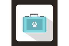 Suitcase for animals icon, flat style Product Image 1