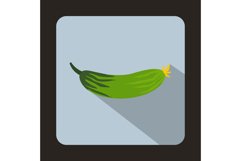 Fresh cucumber icon in flat style Product Image 1