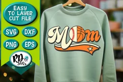 Baseball Basketball Mom - A Groovy Layered Sports Cricut SVG Product Image 2