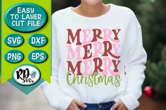 Merry Christmas - A Retro Christmas Vintage Cricut Cut File Product Image 1
