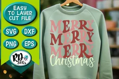 Merry Christmas - A Retro Christmas Vintage Cricut Cut File Product Image 3