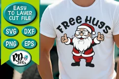 Free Hugs - A Santa Christmas Cricut Cut File or Sublimation Product Image 4