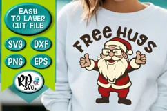 Free Hugs - A Santa Christmas Cricut Cut File or Sublimation Product Image 3