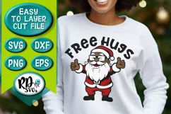 Free Hugs - A Santa Christmas Cricut Cut File or Sublimation Product Image 2