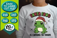 Santa Frog is Coming to Town - A Kids Christmas Cricut SVG Product Image 2