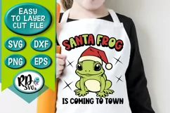 Santa Frog is Coming to Town - A Kids Christmas Cricut SVG Product Image 1