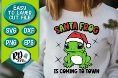 Santa Frog is Coming to Town - A Kids Christmas Cricut SVG Product Image 3