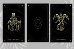 Major Arcana Deck PNG, Black&Gold design Tarot Cards clipart Product Image 3