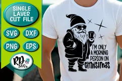 Morning Person on Christmas - A Funny Christmas Cut File Product Image 1