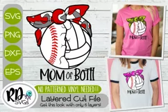 Mom of Both - A Baseball Volleyball Camo Layered Cricut SVG Product Image 1