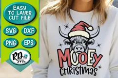 Mooey Christmas - A Farmhouse Cow Christmas Cricut Cut File Product Image 1