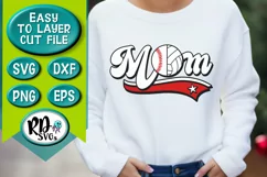 Baseball Volleyball Mom - A Groovy Layered Sports Mom Cricut Product Image 1