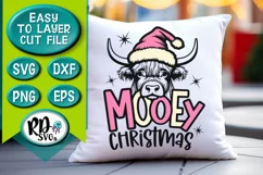 Mooey Christmas - A Farmhouse Cow Christmas Cricut Cut File Product Image 3