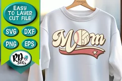 Baseball Volleyball Mom - A Groovy Layered Sports Mom Cricut Product Image 3