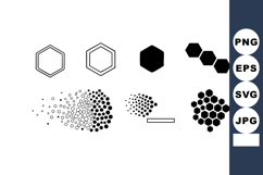 Hexagonal Shapes and Honeycomb Pattern Vector Elements for D Product Image 1