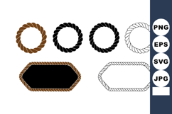 Rope frames and borders collection in black brown and white Product Image 1