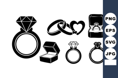 Diamond engagement rings with wedding bands and open ring bo Product Image 1