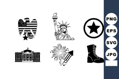 American patriotic symbols including eagle star statue liber Product Image 1