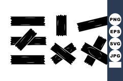 Black tape pieces with torn edges in various orientations ve Product Image 1
