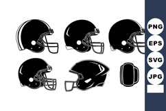 American football helmets vector icons set for sports design Product Image 1