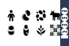 Halftone style human kidney cell paw dog plant and abstract Product Image 1