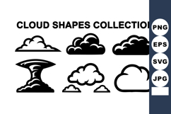 Cloud shapes vector collection with various cloud forms and Product Image 1