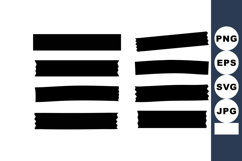 Black Masking Tape Strips with Torn Edges Vector Design Elem Product Image 1