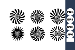 Circular black and white optical illusion shapes Product Image 1
