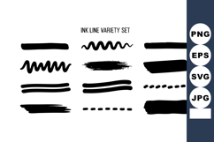 Ink line variety with different brush stroke styles and Product Image 1