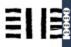 Abstract black brush strokes vector design elements with rou Product Image 1