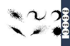 Abstract black ink splatter shapes vector set with various d Product Image 1
