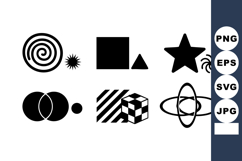 Abstract geometric shapes and optical illusion symbols vecto Product Image 1