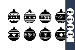 Christmas ornaments vector set with star snowflake and diamo Product Image 1
