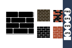 Brick wall vector icons showing different brick patterns and Product Image 1