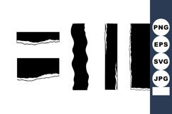 Torn Paper Edges Vector Set with Rough and Wavy Borders for Product Image 1