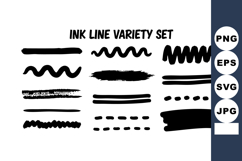 Ink line variety set with different brush strokes and doodle Product Image 1