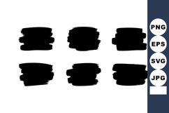 Black brush stroke vector set with rough edges and abstract Product Image 1
